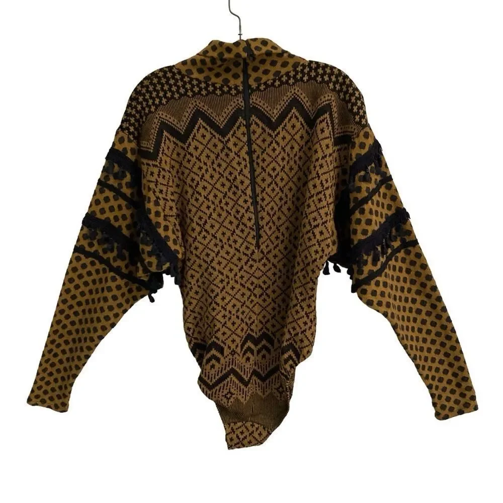 Vintage EYRE Walker Boho tassel sweater bodysuit‎ set Size M* long sleeve READ